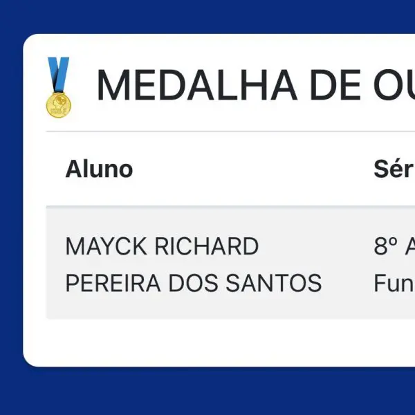 ESTUDANTE LEVA OURO- Mayck Richard Pereira dos Santos