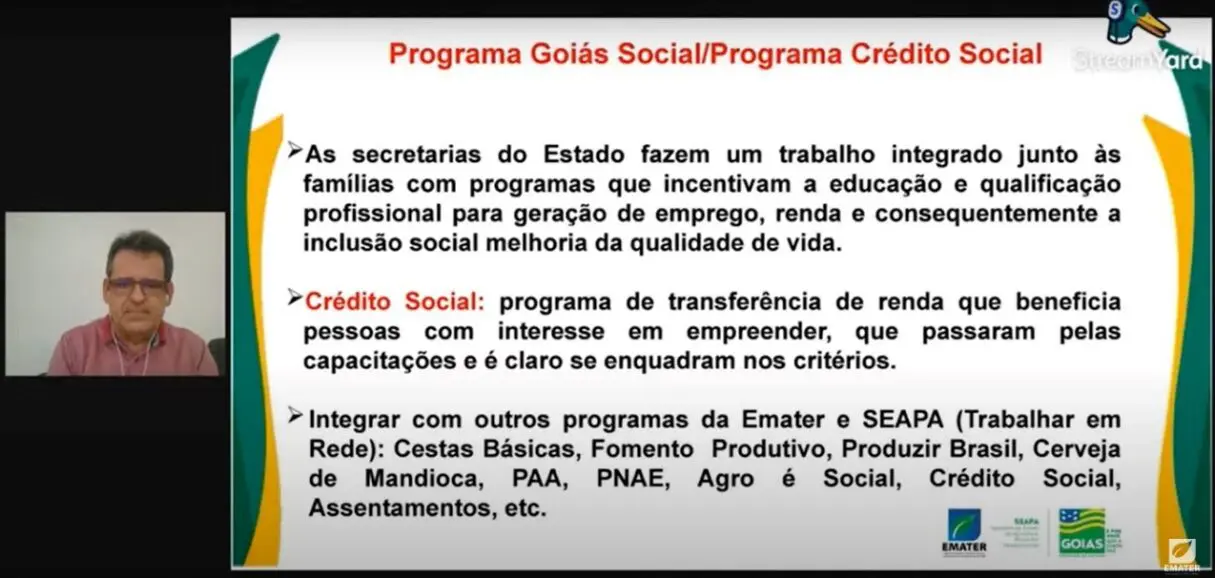 EMATER LIVE GOIÁS SOCIAL