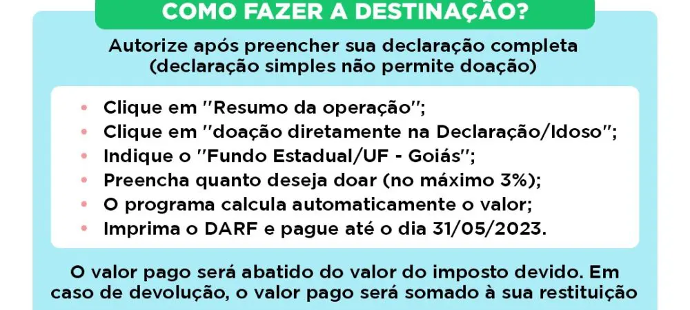 Saiba que pode se beneficiar com destinação de recursos da declaração de Imposto de Renda