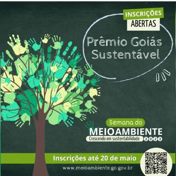 Arte de divulgação do prêmio Goiás Sustentável