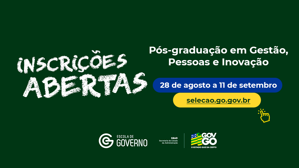 Arte de divulgação de pós-graduação na Escola de Governo