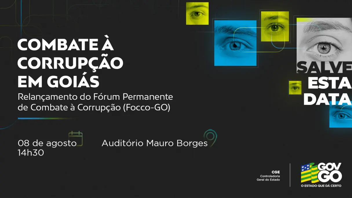 Arte de divulgação do Fórum de Combate à Corrupção em Goiás