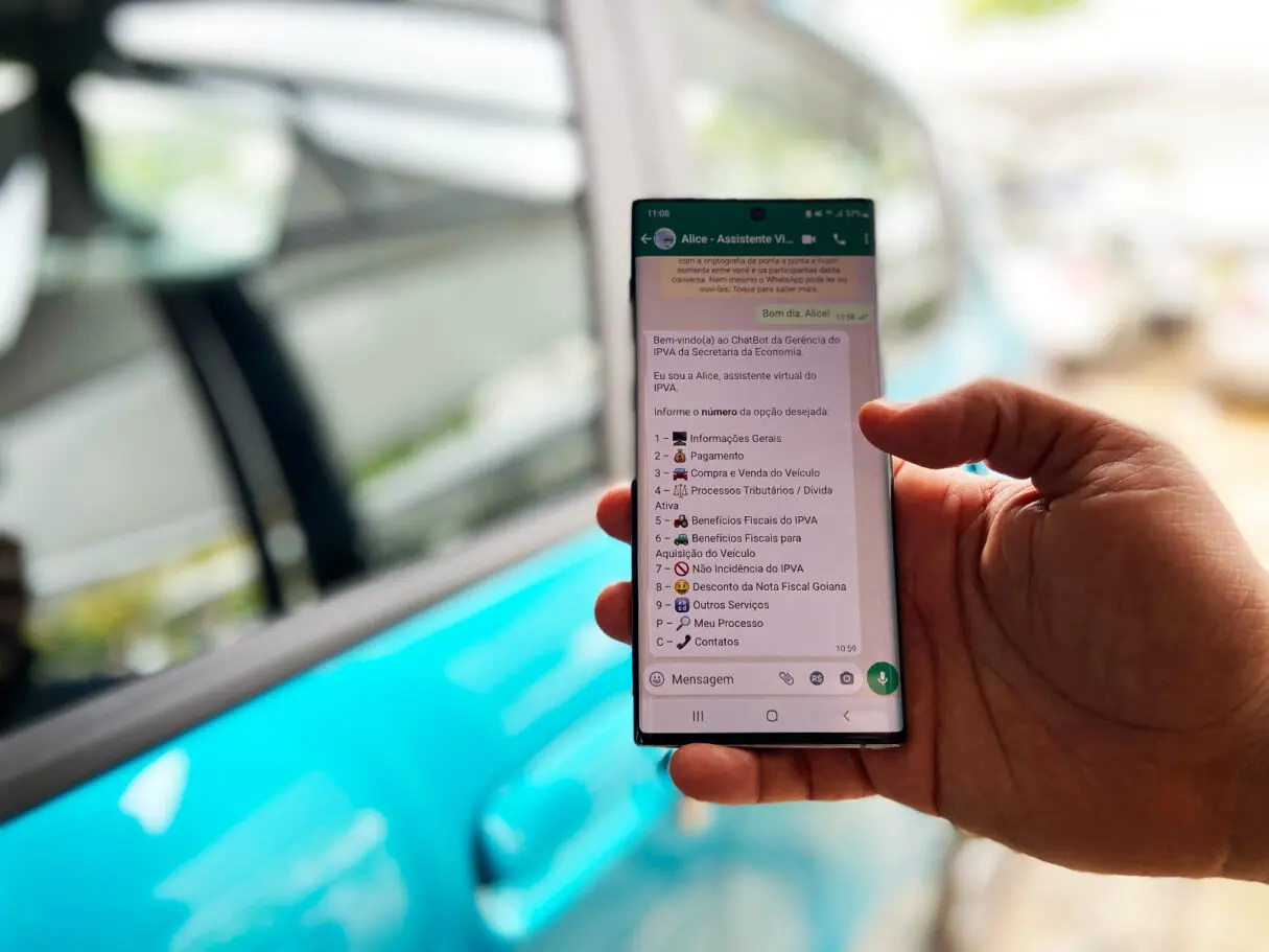 Assistente virtual tira dúvidas sobre IPVA pelo WhatsApp