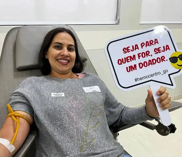 Doadora de sangue na Rede Hemo