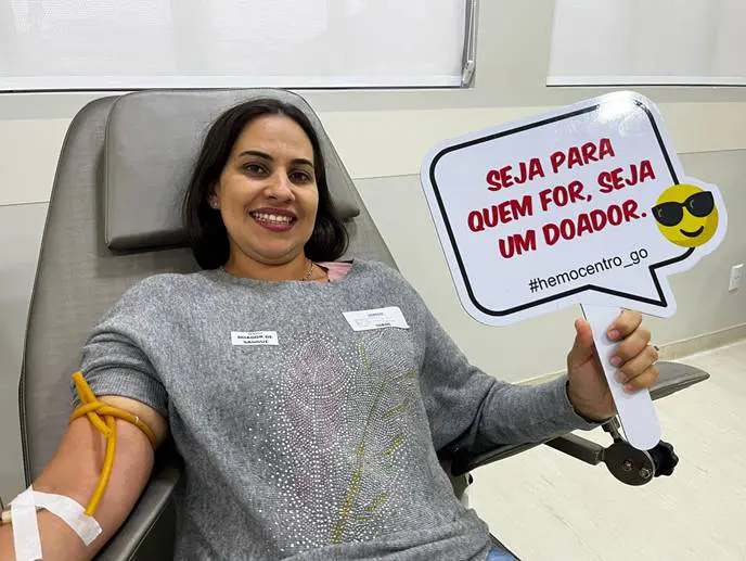 Doadora de sangue na Rede Hemo