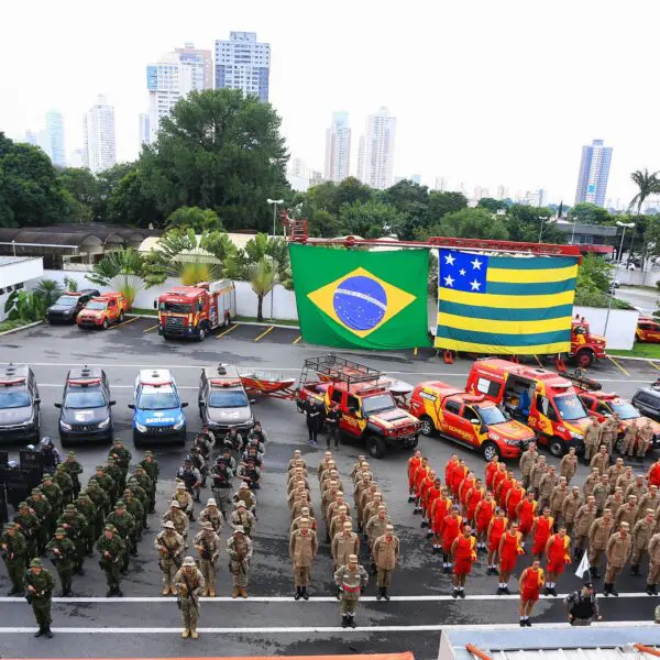 Policiais no lançamento da Operação Integrada Carnaval 2024