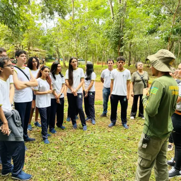 Estudantes fazem trilha imersiva no Parque Altamiro Pacheco