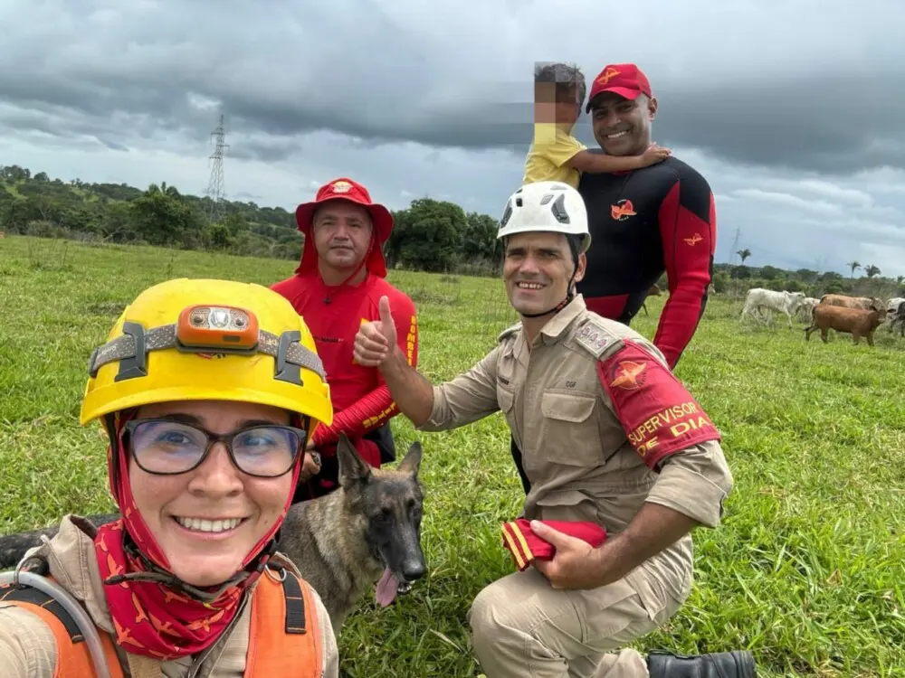 Bombeiros resgatam menino desaparecido em Campestre