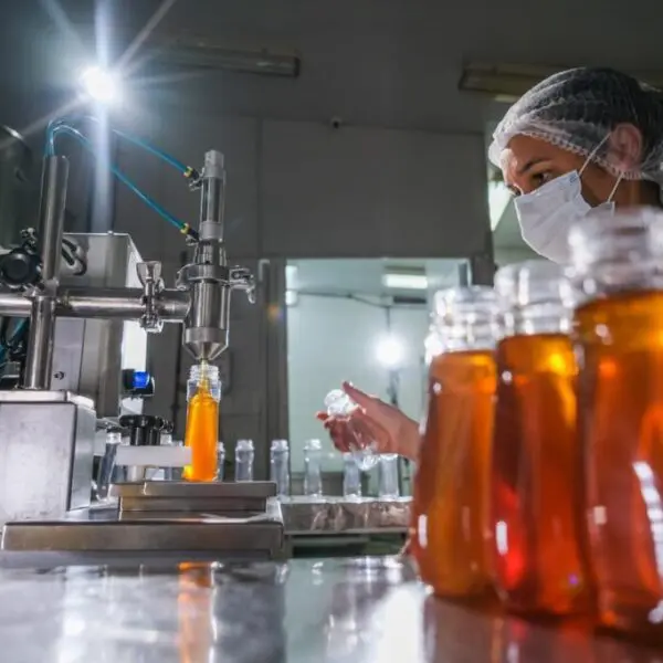 Mulher trabalhando em laboratório industriaç