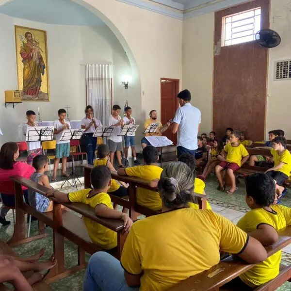 Aula de música na Escola do Futuro