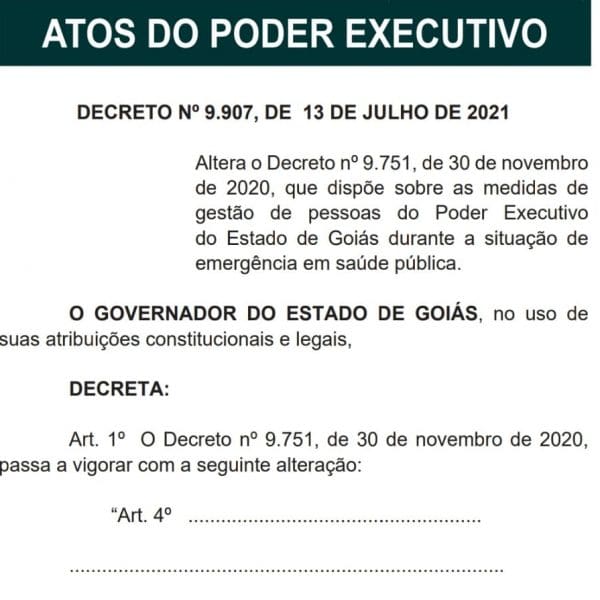 imagem do decreto