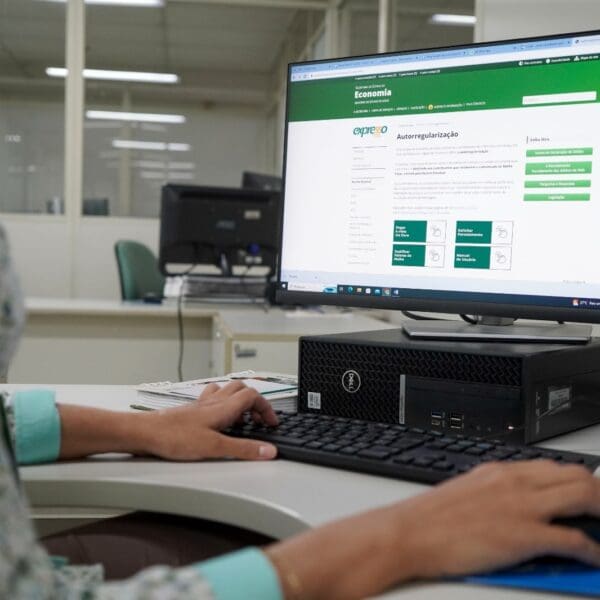 Pessoa utilizando o sistema de autorregularização para contribuintes de ICMS