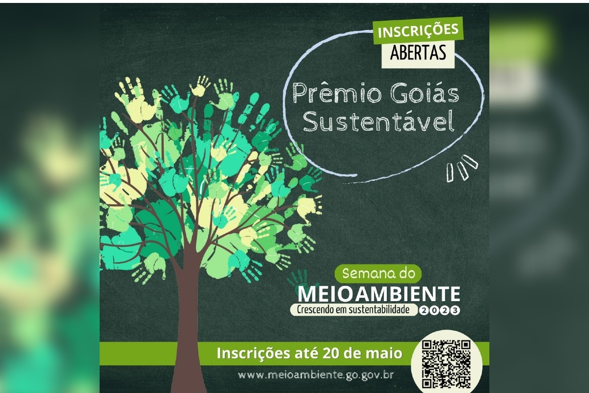 Arte de divulgação do prêmio Goiás Sustentável