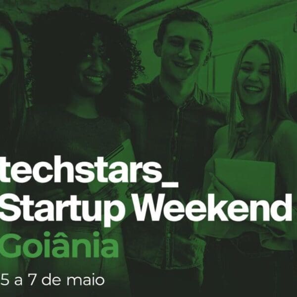Arte de divulgação da Techstars Startup Weekend Goiânia