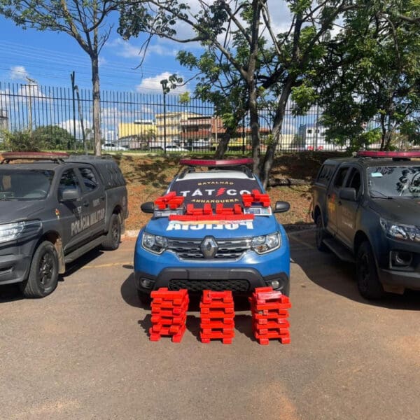 Droga apreendida em ação conjunta da PMGO e PMDF