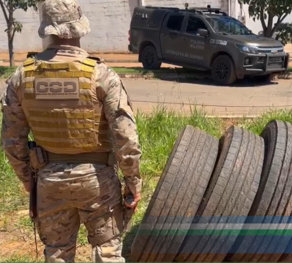 PMGO desarticula grupo de trazer 5 mil pneus clandestinos do Paraguai