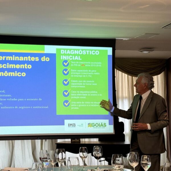 Na FGV, Caiado destaca crescimento do PIB em Goiás: quase o dobro do nacional