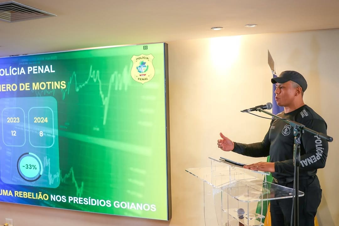 Diretor-geral da Polícia Penal, Josimar Pires, durante apresentação dos números