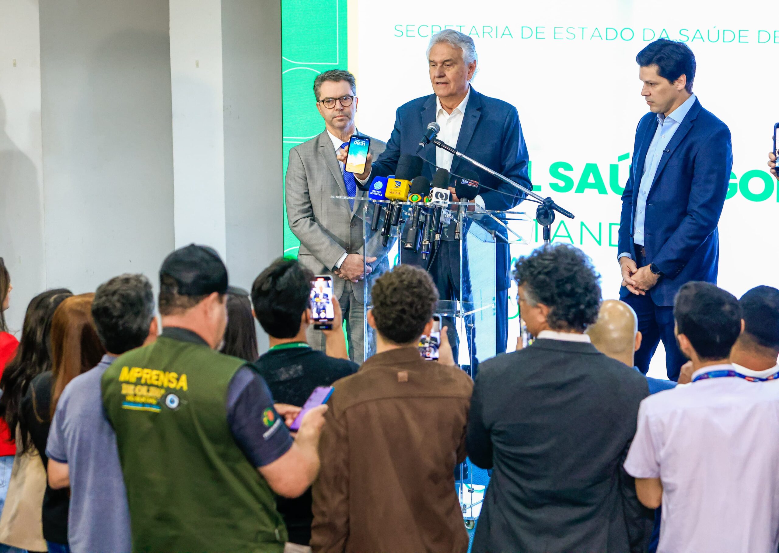 Caiado no lançamento do Canal Saúde Goiás