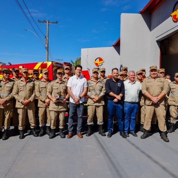 Daniel Vilela na inauguração do destacamento dos bombeiros em Pontalina