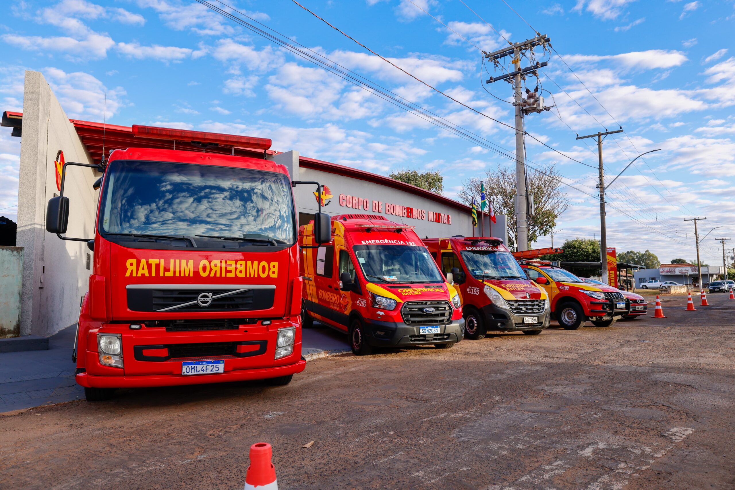 Destacamento dos bombeiros em Pontalina