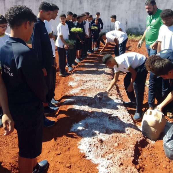 Alunos do Cora Coralina na hosrta sustentável