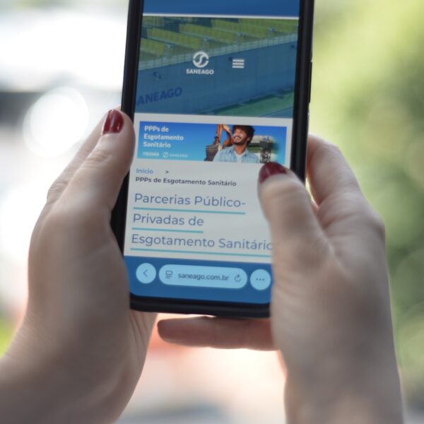 Tela do celular mostrando Edital da Saneago